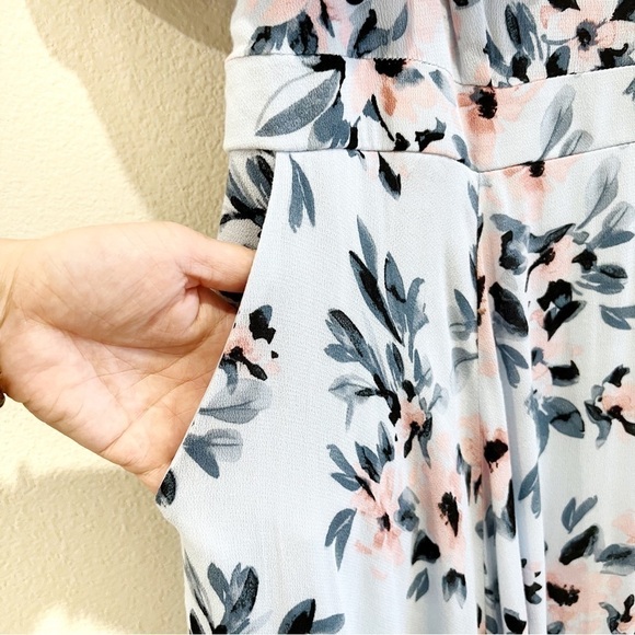 TORRID  Mini Gauze Blue Floral Print Cold Shoulder Skater Dress Size 2 18/20 - Picture 6 of 16